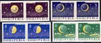 Mond über Stadt-Shilhoulette Weltall Ungezähnt 1964 Albanien 844/7 Paar ** 36€ Mond-Phasen Kosmos Space Set Of Shqiperia - Europe