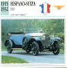 CARS CARD FICHE TECNICO STORICA  HYSPANO SUIZA H6B - Engine