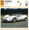 CARS CARD FICHE TECNICO STORICA  MASERATI TIPO 63 - Moteurs