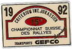 AOTOMOBILE - RALLYES CRITERIUM INT.JURASSIEN - 15e Championnat Suisse Des Rallyes 1992 - Rally