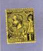 MONACO TIMBRE N° 20 OBLITERE PRINCE ALBERT 1ER 1F NOIR SUR JAUNE - Used Stamps