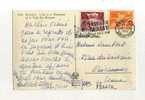 - SUISSE . AFFRANCHISSEMENT COMPOSE SUR CP DE 1952  POUR LA FRANCE - Lettres & Documents