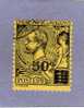 MONACO TIMBRE N° 53 OBLITERE PRINCE ALBERT 1ER 50C SUR 1F NOIR SUR JAUNE - Used Stamps