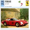 CARS CARD FICHE TECNICO STORICA FERRARI 250 GTO - Coches