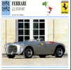 CARS CARD FICHE TECNICO STORICA FERRARI 212 EXPORT - Cars