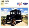 CARS CARD FICHE TECNICO STORICA FORD MODEL T - Cars