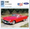 CARS CARD FICHE TECNICO STORICA FORD THUNDERBIRD - Auto's