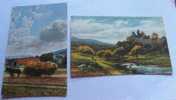 == 2 AK Lot - Heimat, Herbst , Feldarbeit - Burg  ..* - Fermes