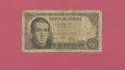 Billet De Banque Nota Banknote Bill 5 CINCO PESETAS JAIME BALMES ESPAGNE SPAIN 1951 - 5 Peseten