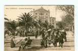 CASINO MUNICIPAL De CANNES - PROMENADE Des PALMIERS Pendant La MUSIQUE - BELLE CPA ANIMEE - Scan Recto-verso - Casinos