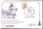 India 2009 Mahatma Gandhi & Spinning Wheel Non-Viloence Builders Of India Max-Card Inde Indien # 8163 - Mahatma Gandhi