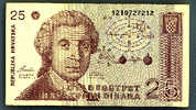 Billet Croatie 25 Dinara 1991 Ttb+ - Croatie