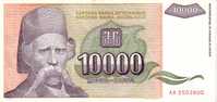 YOUGOSLAVIE   10 000 Dinara  Emission De 1993   Pick 129    ***** QUALITE  VF + ***** - Joegoslavië