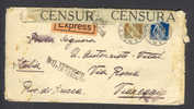 Switzerland WWI Express Label ANDEER 1918 Italian Verificato Per Censura To VIAREGGIO Very Intersting Cancels !! - Franchise