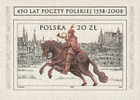 2008 POLAND 450 Years Of The Polish Post 1558-2008 SILK MS - Neufs