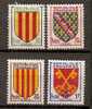 FRANCE - 1955 - Armoiries De Provinces  (VIII) -  Yvert # 1044/1047 - MINT (LH) - 1941-66 Coat Of Arms And Heraldry