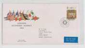 GREAT BRITAIN-FDC-1984-ECOMOMIC SUMMIT-FLAG, AirMai Used Cover - Sobres