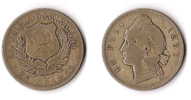 DOMINICAINE      1  PESO    1897   INDIEN   ARGENT   RARE  ! ! ! - Dominicaine