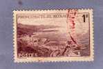 MONACO TIMBRE N° 256 OBLITERE VUE GENERALE DE LA PRINCIPAUTE 1F BRUN LILAS - Used Stamps