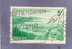 MONACO TIMBRE N° 310A OBLITERE VUE GENERALE DE LA PRINCIPAUTE 5F BLEU VERT - Used Stamps