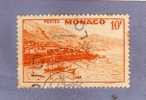 MONACO TIMBRE N° 311A OBLITERE RADE ET VUE DE MONTE CARLO 10F JAUNE ORANGE - Used Stamps