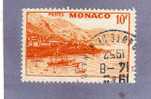 MONACO TIMBRE N° 311A OBLITERE RADE ET VUE DE MONTE CARLO 10F JAUNE ORANGE - Used Stamps