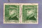 MONACO TIMBRE N° 228 OBLITERE PRINCE LOUIS II 1F20 VERT PAIRE HORIZONTALE - Gebraucht