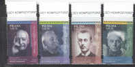 2008 POLAND Great Polish Composers Of The 20th Century 4V - Ungebraucht