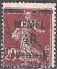 Memel 1920 Michel 18 O Cote (2011) 3.00 Euro Semeuse Cachet Rond - Used Stamps