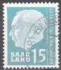 Saarland 1957 Michel 388 O Cote (2011) 0.30 Euro Theodor Heuss Cachet Rond - Gebraucht