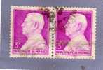 MONACO TIMBRE N° 282 OBLITERE PRINCE LOUIS II 3F LILAS ROSE PAIRE HORIZONTALE - Gebruikt