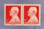 MONACO TIMBRE N° 283 OBLITERE PRINCE LOUIS II 6F ROUGE PAIRE HORIZONTALE - Usados