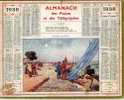 CALENDRIER - ALMANACH DES POSTES ET DES TELEGRAPHES 1938 - Port De Pêche Du CROISIC - Grand Format : 1921-40