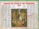 CALENDRIER - ALMANACH DES POSTES ET DES TELEGRAPHES 1939 - CHASSE - NEMECK - Tamaño Grande : 1921-40