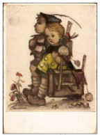 HUMMEL-ENFANTS ET CARTABLE-KUNSTLER-ILLUSTRATOR-n°5221-école - Hummel