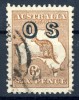 1932 Australia 6d Kangaroo Official OS Overprint In EF Used Condition - Officials