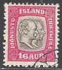 R537.-ICELAND / ISLANDIA .-. 1907-1908.-. -" OFFICIALS " - KING CHRISTIAN IX AND FREDERICK VIII . SCOTT # : O36 .-. USED - Dienstzegels