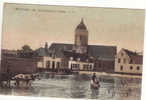 Carte Postale Animée Etaples L'abreuvoir Et L'église 1906 Chevaux - Etaples