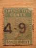 CEYLON 25c Half Stamp Telegraph Revenue Fiscal Tax Due Official Duty Tasa Poliza Oficial Cinderella India British Area - Ceylon (...-1947)