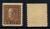 SUEDE / 1929 - # 218 - 45 ö. Brun * / COTE 4.50 EURO - Unused Stamps