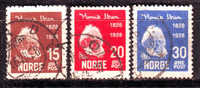 1928 - Norway, Mi. No. 138-140 - Gebruikt