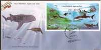 India - Philipines 2009 Joint Issue Whale Dolphin Marine Life Mammals Animal M/s FDC Inde Inden - Delfini