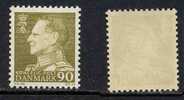 DANEMARK -  FREDERIC IX / 1961 # 406 - 90 O. Olive ** / COTE 6.00 EURO - Ongebruikt