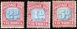 VICTORIA..1890..Michel # 2a,3a,5...MH...Portomarken...MiCV - 35 Euro. - Ungebraucht