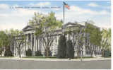 US Federal Court Building, American Flag, Pueblo, Colorado, Linen - Pueblo