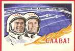 Russi URSS 1962 Postcard Sputnik 3 And 4 Cosmonaut Nikolaevich And Popovici - Other (Air)