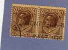 MONACO TIMBRE N° 87 OBLITERE SERIE ARMOIRIES EFFIGIES ET VUES PAIRE HORIZONTALE - Used Stamps