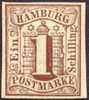 Hamburg #2 XF Mint Hinged 1s Brown From 1859 - Hamburg (Amburgo)