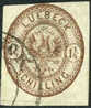 Lubeck #13 Used 1-1/4s Dark Brown From 1864 - Luebeck