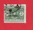 Italia-Eritrea 1934. Segnatasse  2 Lire Verde - Soprastampato "ERITREA". - Eritrée